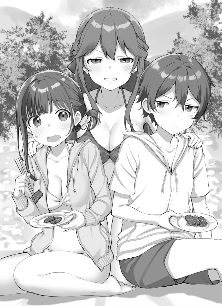irido yume, irido mizuto, and tanesato madoka (mamahaha no tsurego ga moto kano datta) drawn by takayaki