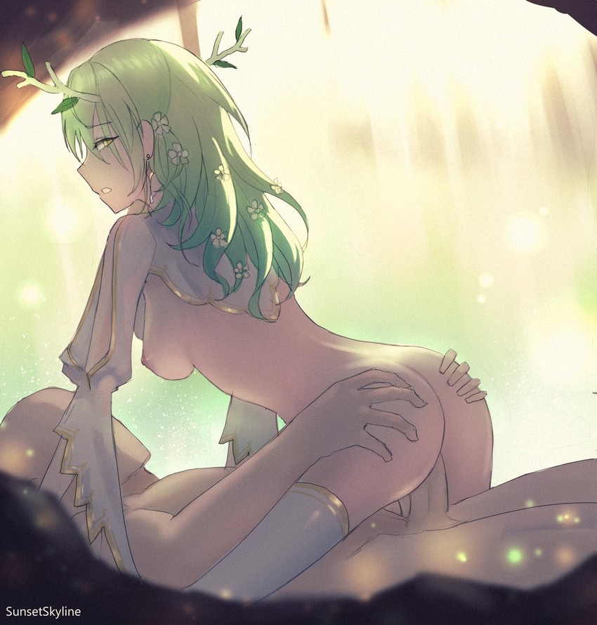 ceres fauna (hololive and 1 more) drawn by sunsetskyline