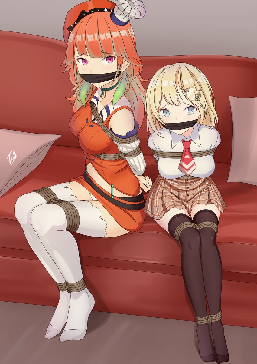 takanashi kiara and watson amelia (hololive and 1 more) drawn by vakaosciosa