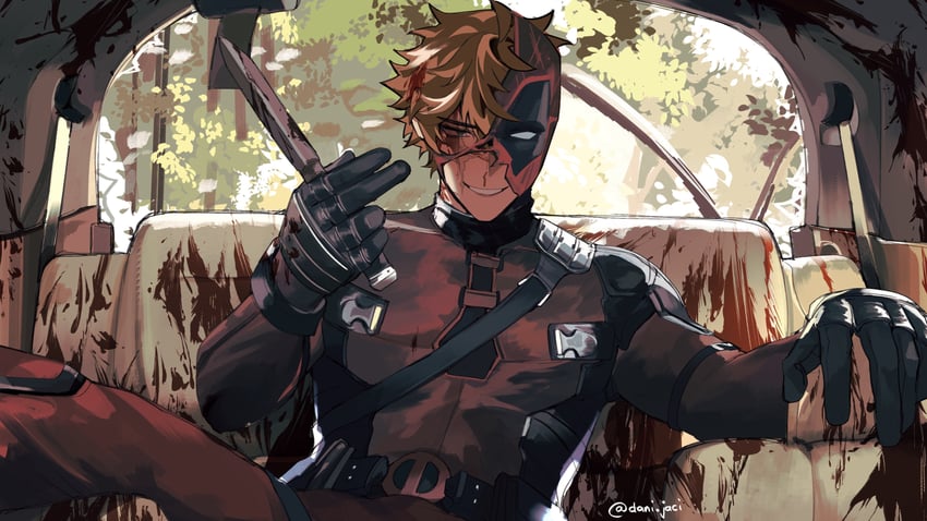 tartaglia and deadpool (genshin impact and 4 more) drawn by danijaci301