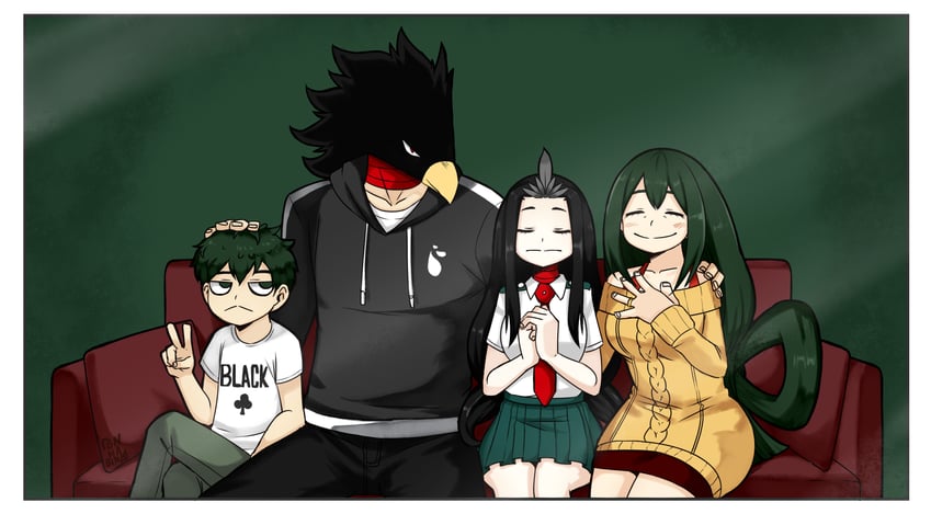 asui tsuyu and tokoyami fumikage (boku no hero academia) drawn by bnha-bitch