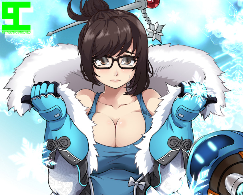mei and snowball (overwatch and 1 more) drawn by chan_gu-yeo