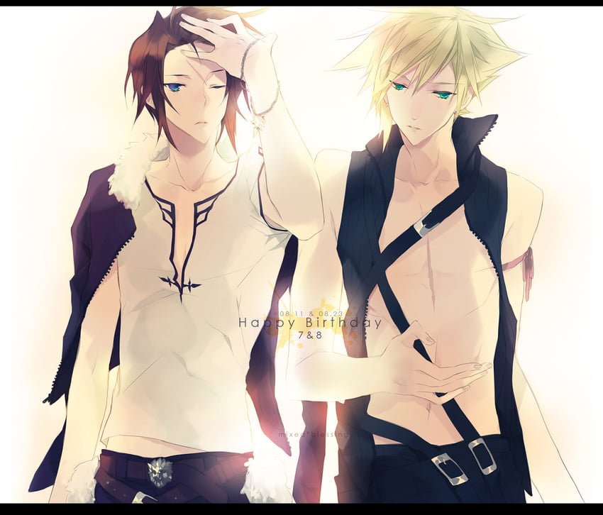 cloud strife and squall leonhart (final fantasy and 3 more) drawn by omix