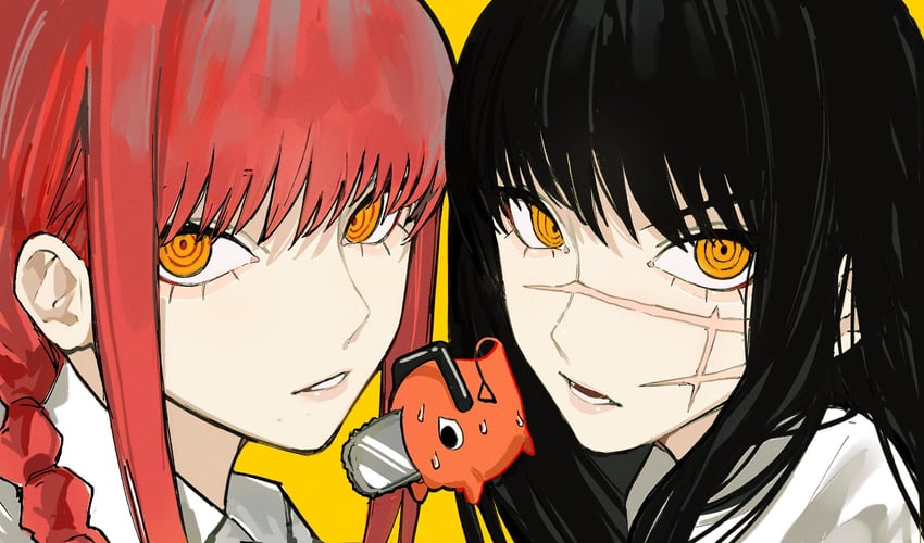 makima, yoru, and pochita (chainsaw man) drawn by sailen0