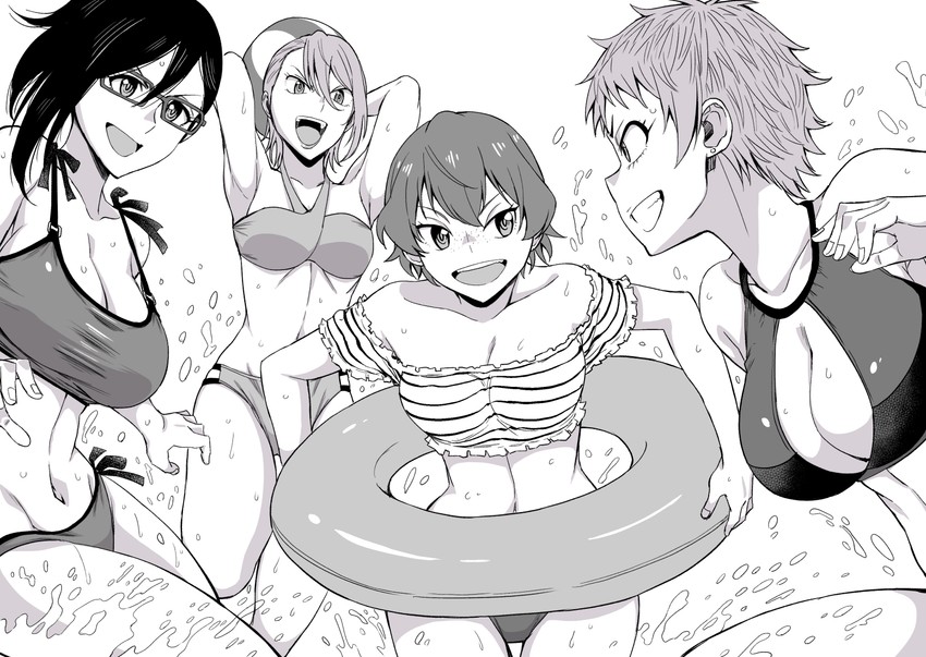 shizuka, sakura, akane, and himari (hitomi-chan wa hitomishiri) drawn by natsumi_chorisuke
