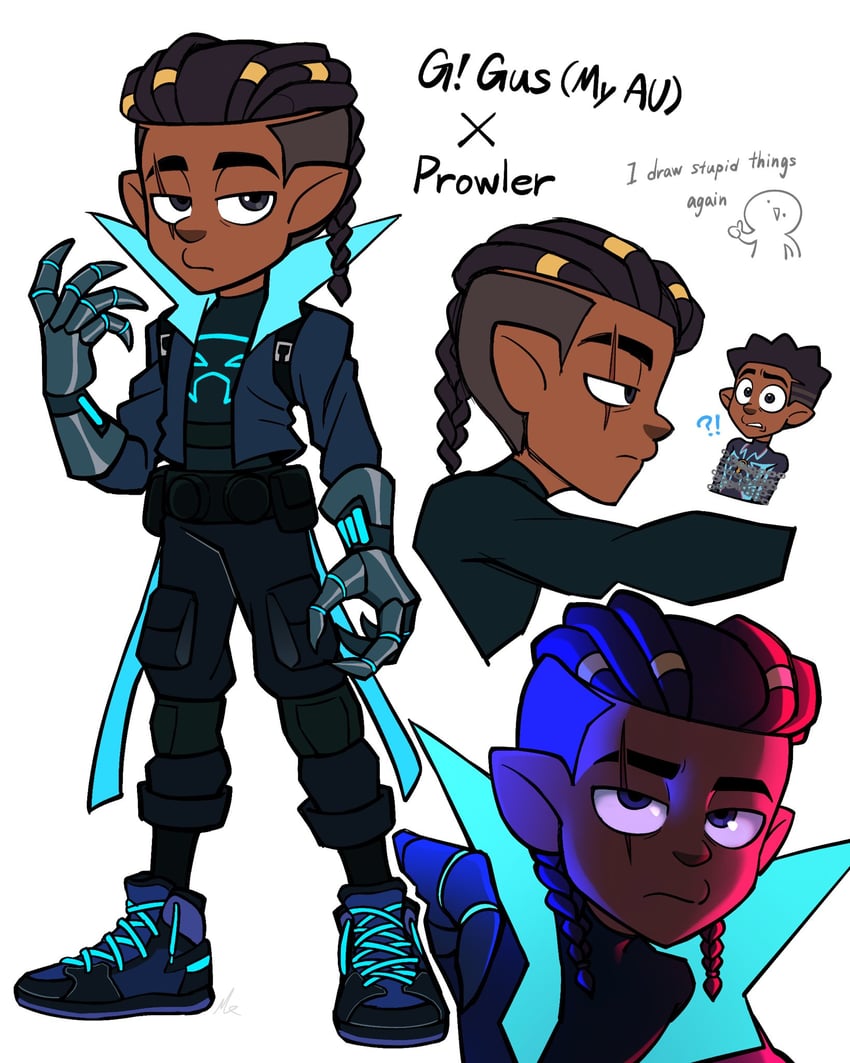 spider-man, miles morales, gus porter, and prowler (marvel and 4 more) drawn by mocatbj4
