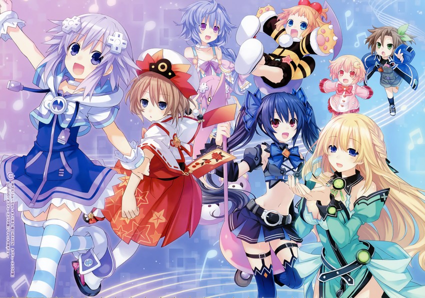neptune, noire, blanc, vert, if, and 3 more (neptune and 1 more) drawn by tsunako