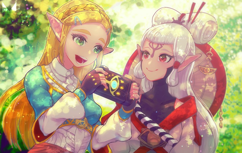 princess zelda and impa (the legend of zelda and 2 more) drawn by chichi_band