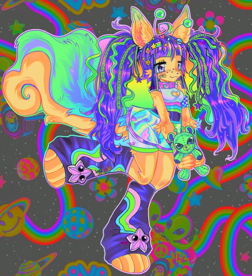 usul and usuki girl (original and 1 more) drawn by maimedwolf