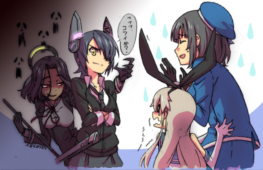 shimakaze, tenryuu, tatsuta, and takao (kantai collection) drawn by laundry_(randorii)