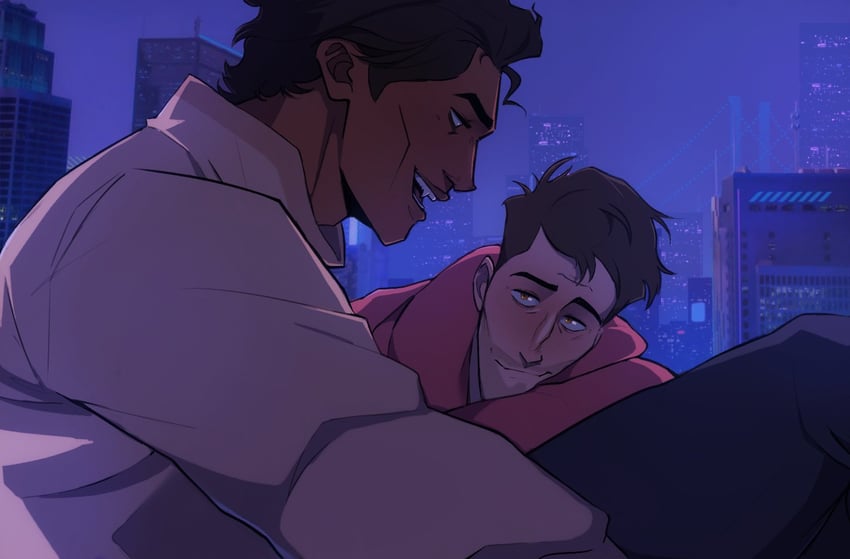 miguel o'hara and peter b parker (marvel and 3 more) drawn by ericahbrillina