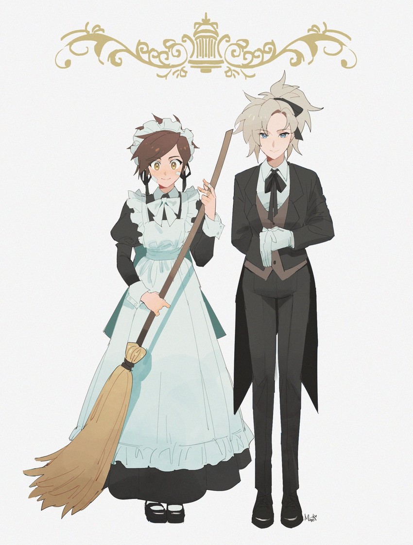 mercy and tracer (overwatch and 1 more) drawn by maro_(lij512)