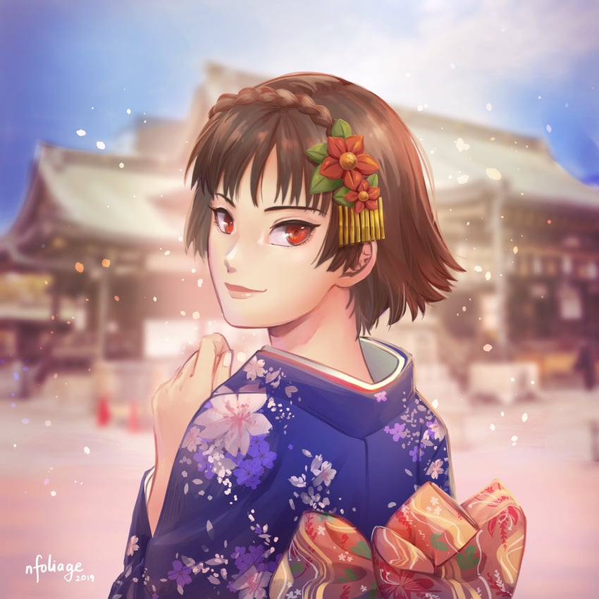 niijima makoto (persona and 2 more) drawn by nfoliage