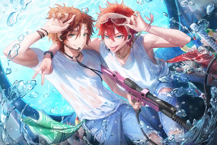 amagi rinne and mikejima madara (ensemble stars!) drawn by gugjang_b