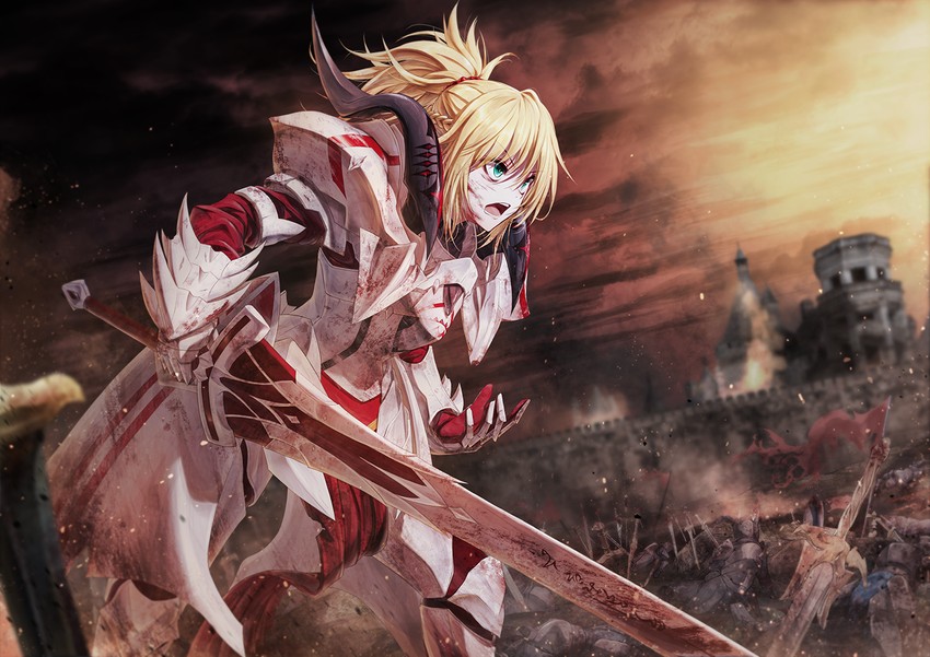 mordred (fate and 1 more) drawn by bae.c