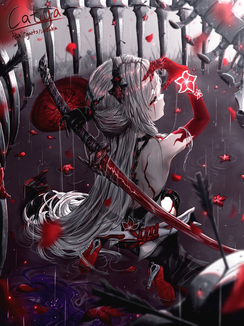 acheron (honkai and 1 more) drawn by catiya_ofc