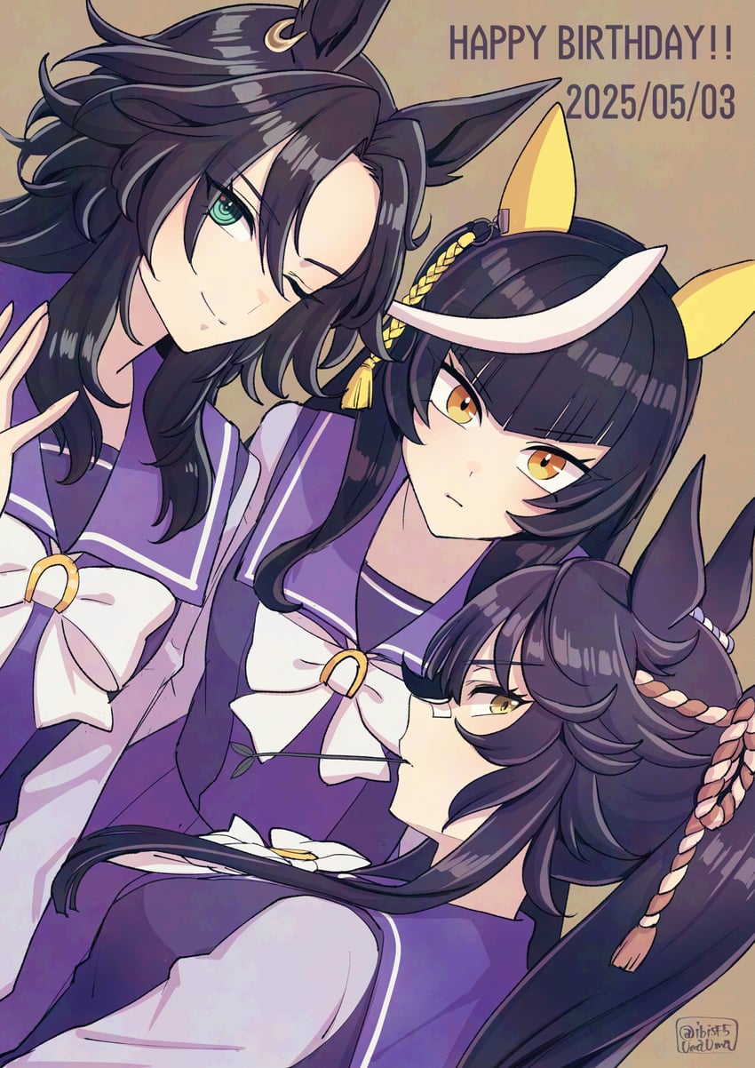 narita brian, calstone light o, and speed symboli (umamusume) drawn by hi_(ibisf5umauma)