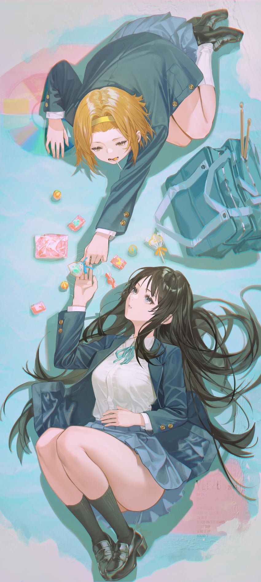akiyama mio and tainaka ritsu (k-on!) drawn by koi_han