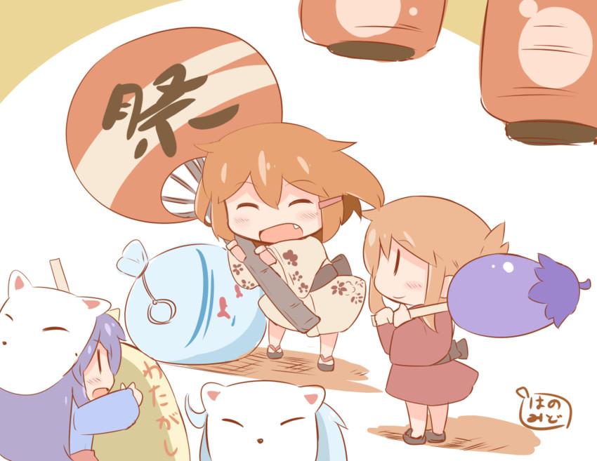 hibiki, inazuma, ikazuchi, and akatsuki (kantai collection) drawn by hanomido