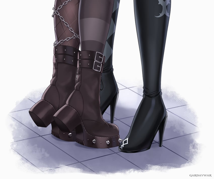 shiori novella and nerissa ravencroft (hololive and 1 more) drawn by gardavwar