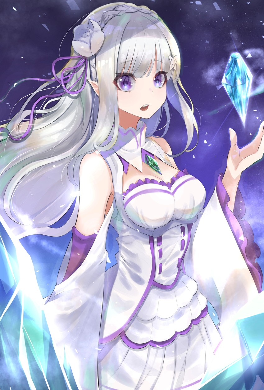 emilia (re:zero kara hajimeru isekai seikatsu) drawn by r_(ryo)
