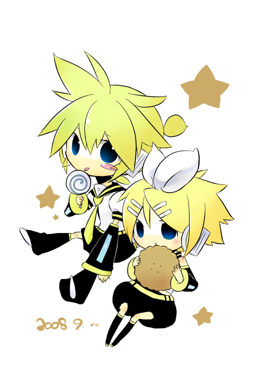 kagamine rin and kagamine len (vocaloid) drawn by akisame_kou