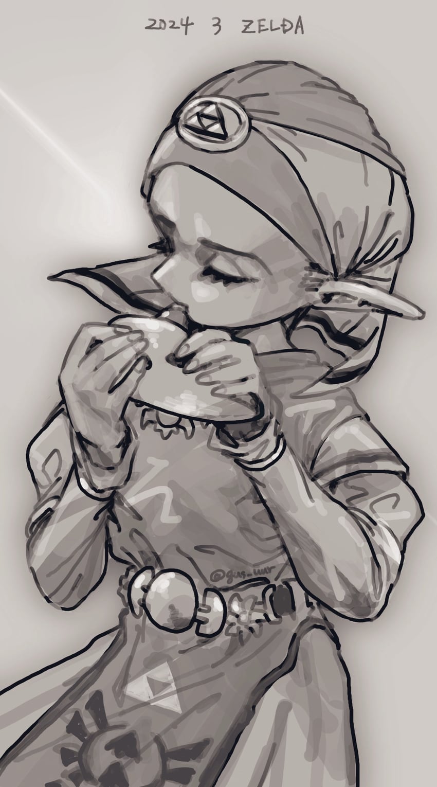 princess zelda and young zelda (the legend of zelda and 1 more) drawn by gus_uur