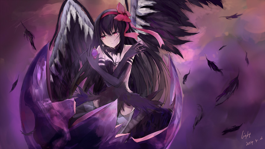 akemi homura and akuma homura (mahou shoujo madoka magica and 1 more) drawn by cight