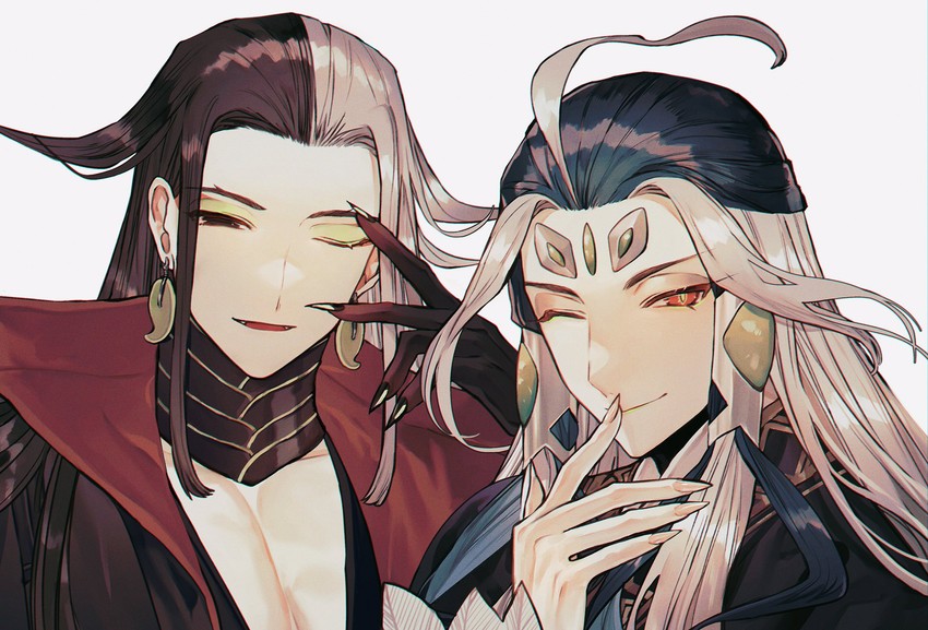 ashiya douman and shi huang di (fate and 1 more) drawn by albino_(a1b1n0623)