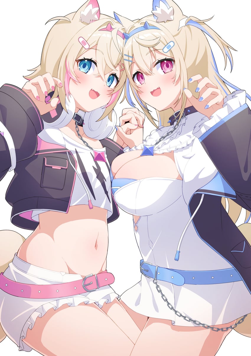 fuwawa abyssgard and mococo abyssgard (hololive and 1 more) drawn by fragir