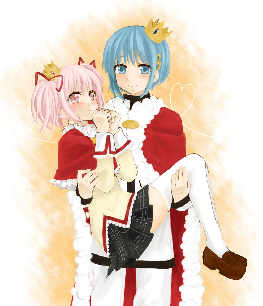 kaname madoka and miki sayaka (mahou shoujo madoka magica) drawn by fuyuneko