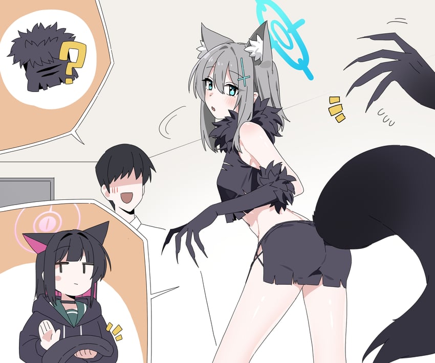 sensei, shiroko, and kazusa (blue archive) drawn by b.t._(boob_tong)