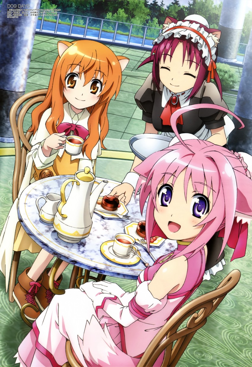 millhiore f. biscotti, ricotta elmar, and rizel conchiglie (megami magazine and 1 more) drawn by shiwasu_takashi and tateishi_kiyoshi
