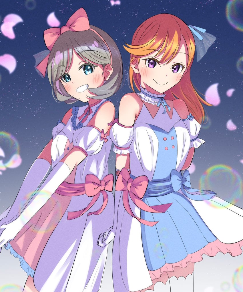 shibuya kanon and tang keke (love live! and 1 more) drawn by toto_(baskelovelive)