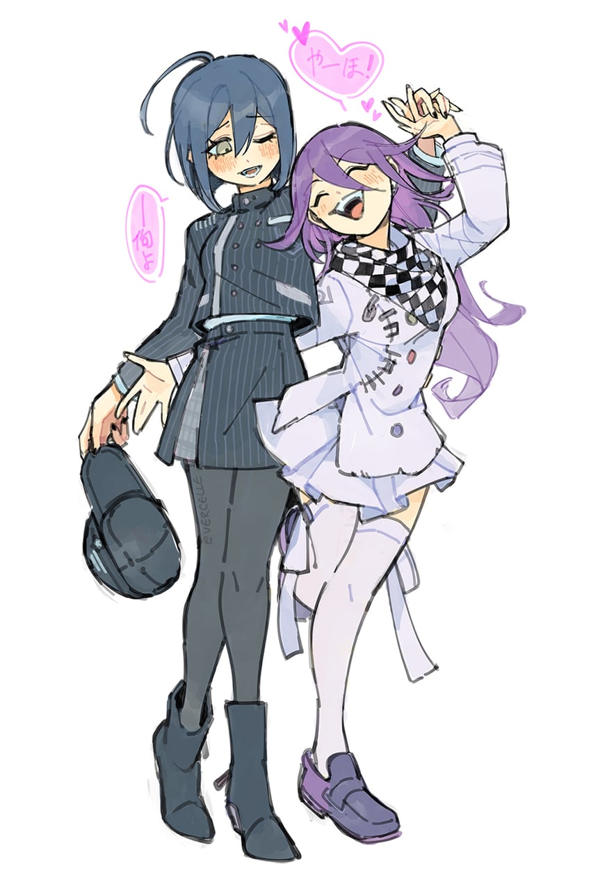 oma kokichi and saihara shuichi (danganronpa and 1 more) drawn by evercelle