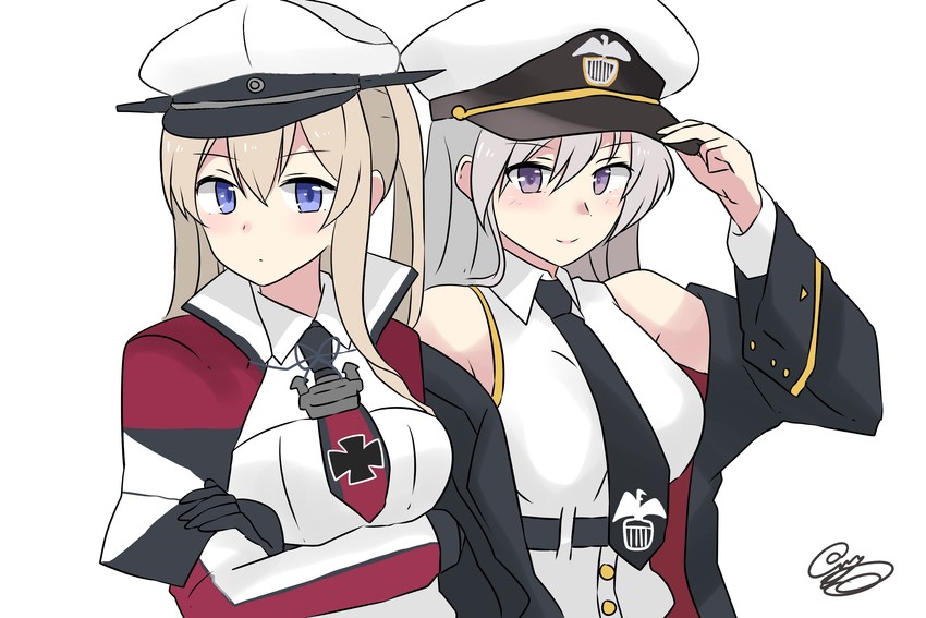 graf zeppelin and enterprise (kantai collection and 1 more) drawn by noruren