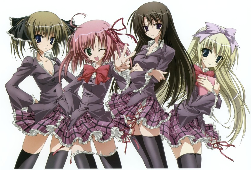 shiina mafuyu, sakurano kurimu, shiina minatsu, and akaba chizuru (seitokai no ichizon)