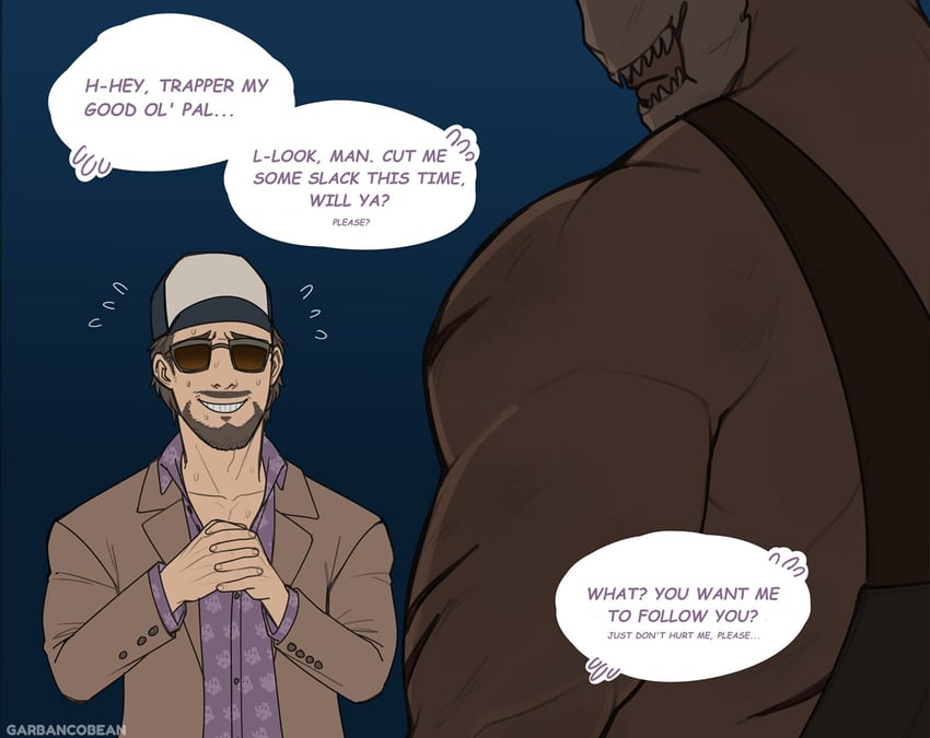 the trapper and ace visconti (dead by daylight) drawn by garbancobean