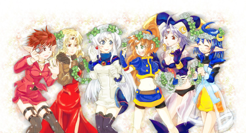 rena lanford, precis neumann, celine jules, opera vectra, chisato madison, and 1 more (star ocean and 2 more) drawn by hinogami_sawori