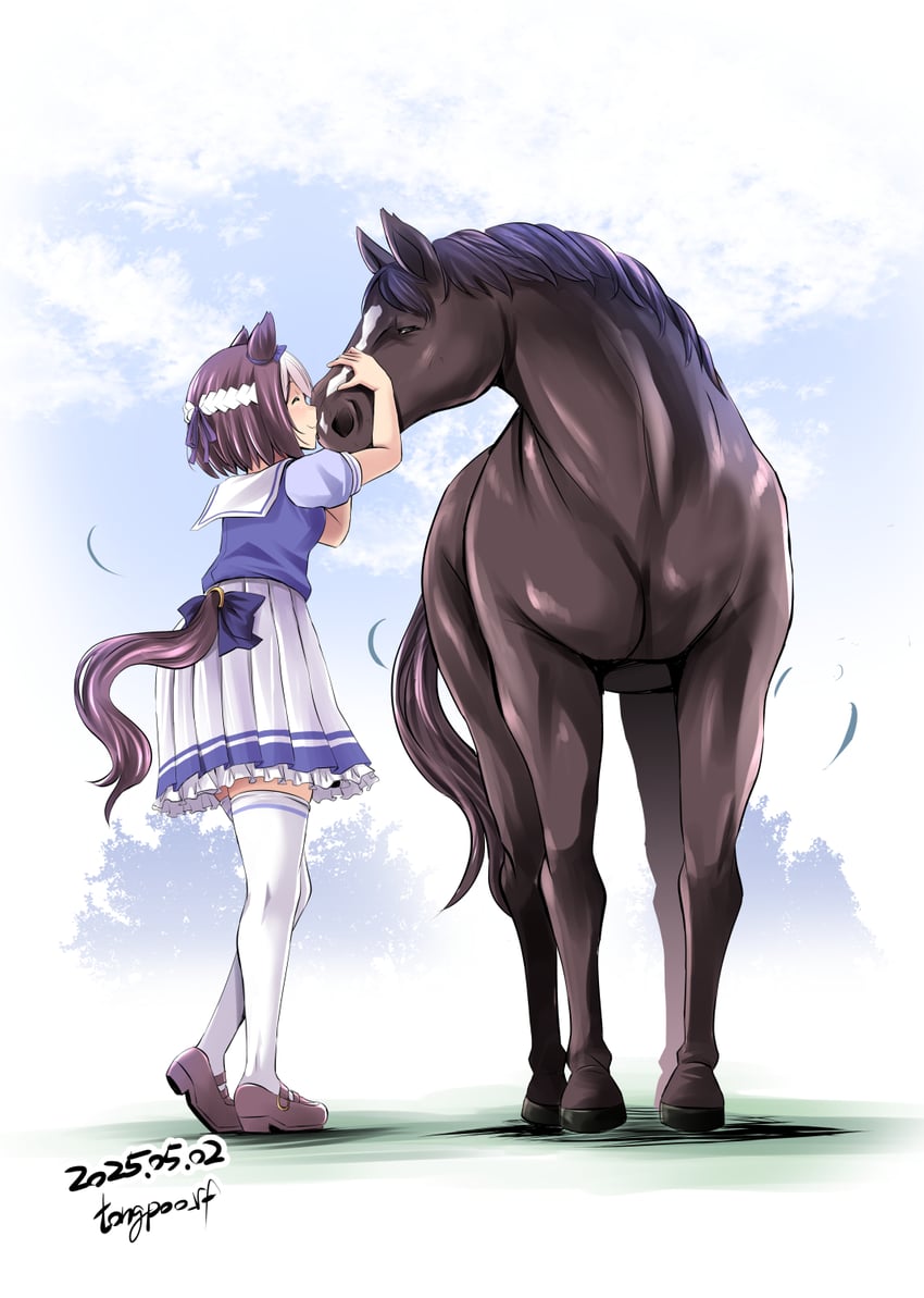 special week (umamusume and 1 more) drawn by tonpuu