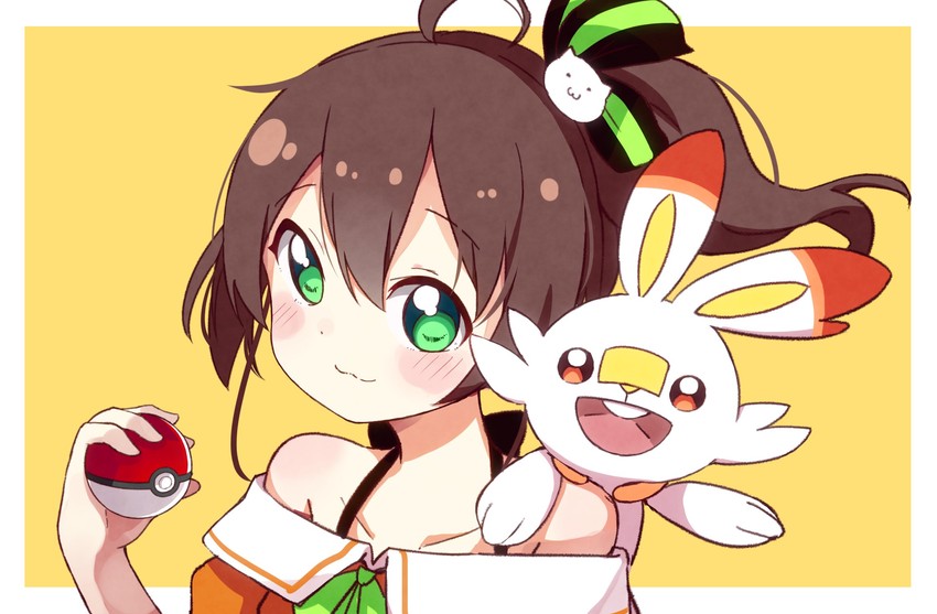 natsuiro matsuri and scorbunny (pokemon and 2 more) drawn by okota_mikan