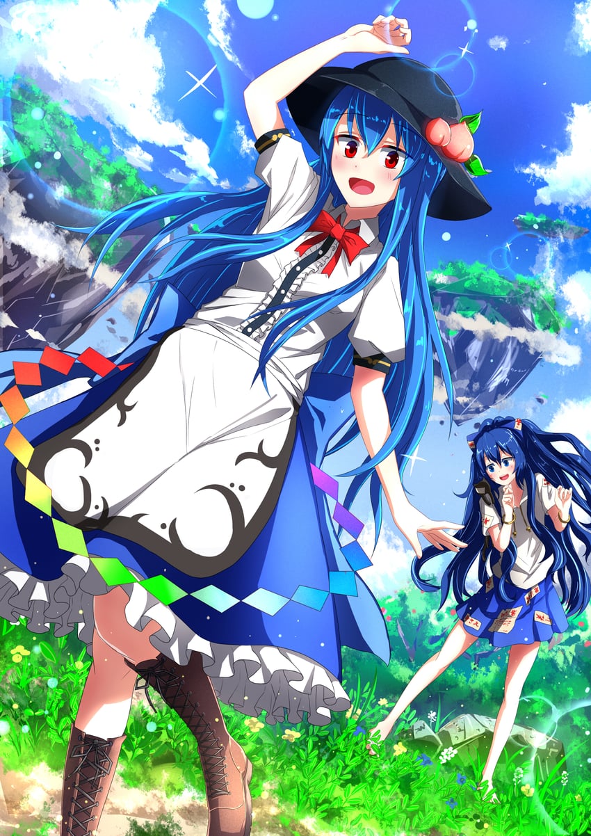hinanawi tenshi and yorigami shion (touhou) drawn by shimotsuki_aoi