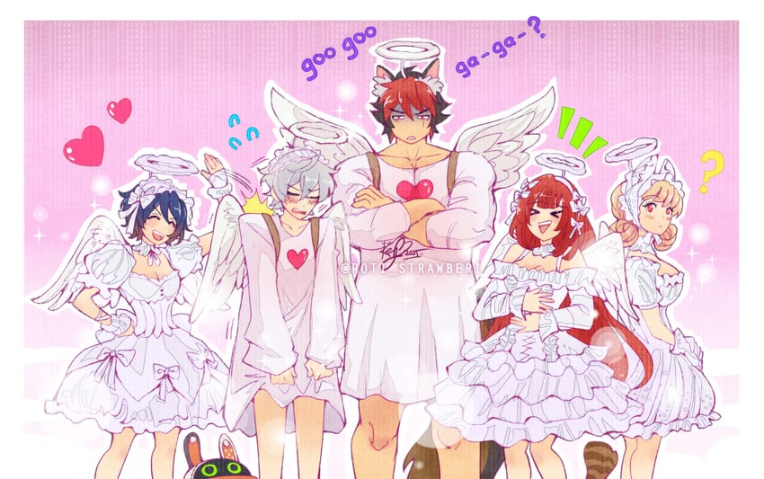 belle, wise, alice thymefield, ukinami yuzuha, and komano manato (zenless zone zero) drawn by roti_strawberi