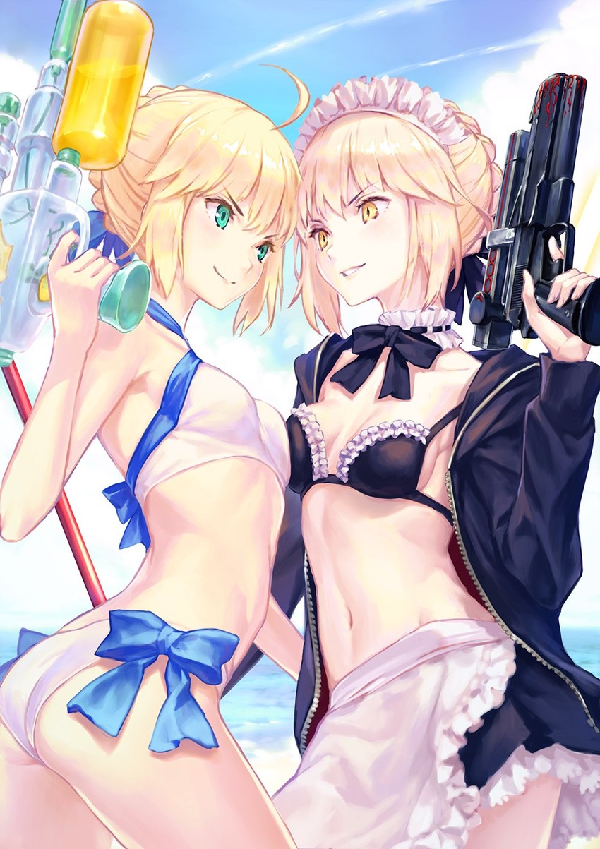 artoria pendragon and saber alter (fate and 1 more) drawn by hisakata_souji