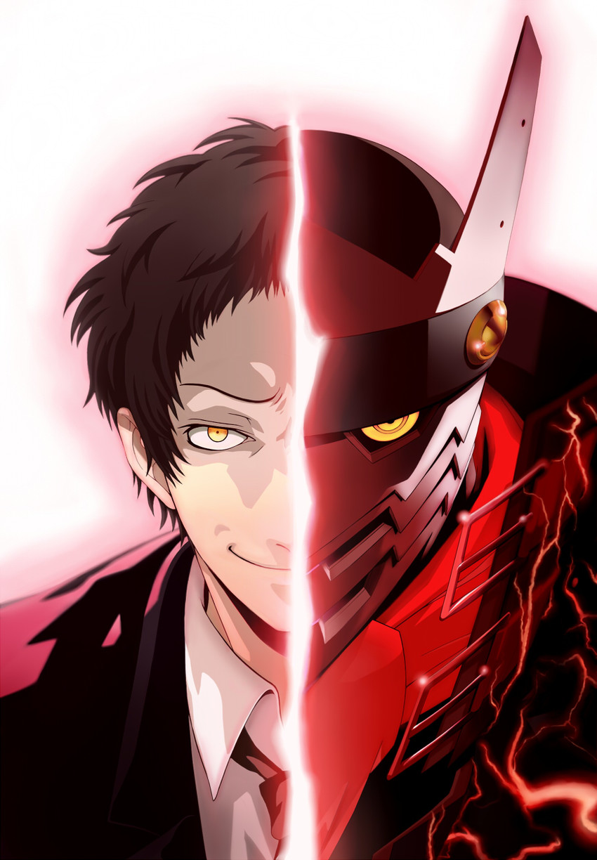 adachi tooru and magatsu izanagi (persona and 1 more) drawn by oga.