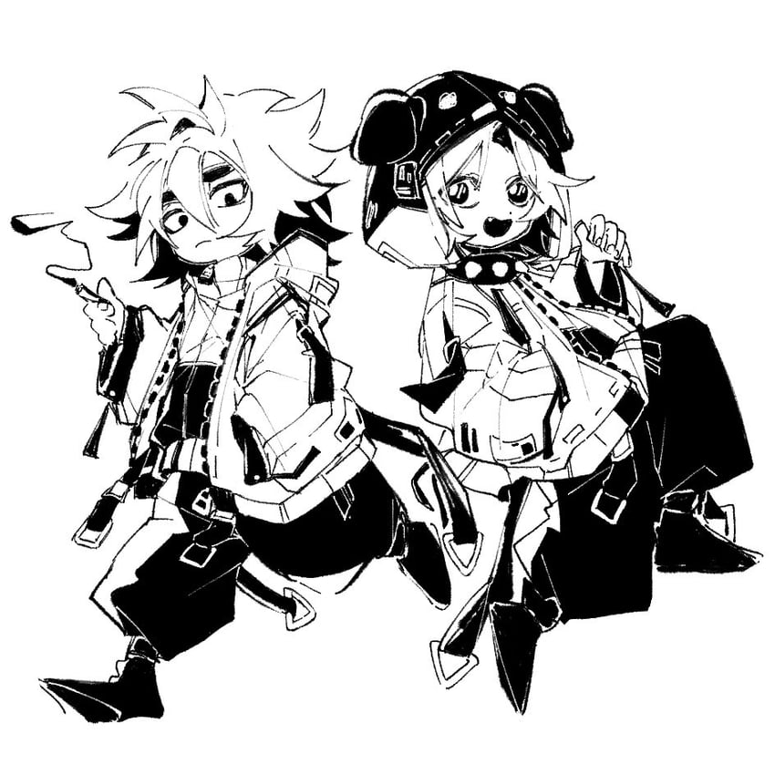 isoi reiji and shinano eiji (saibou shinkyoku) drawn by marrrrrralv