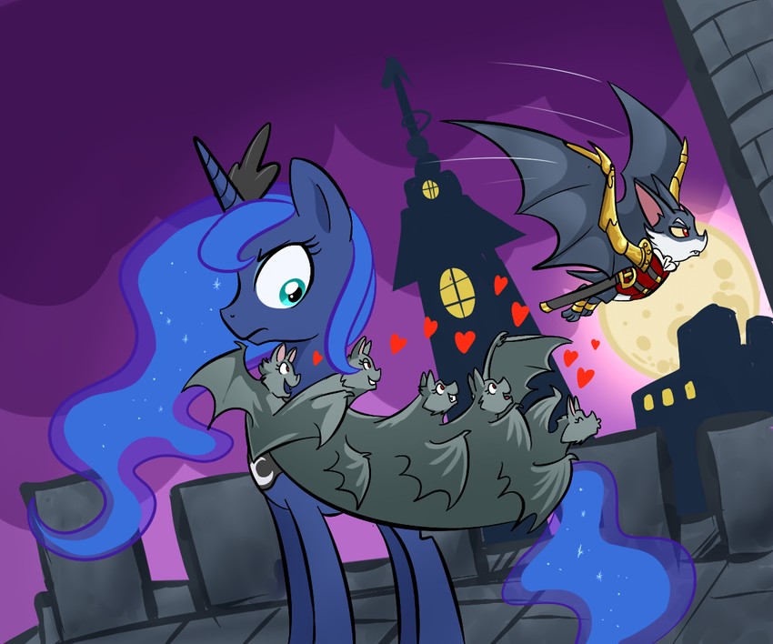 alucard and princess luna (my little pony and 2 more) drawn by madmax