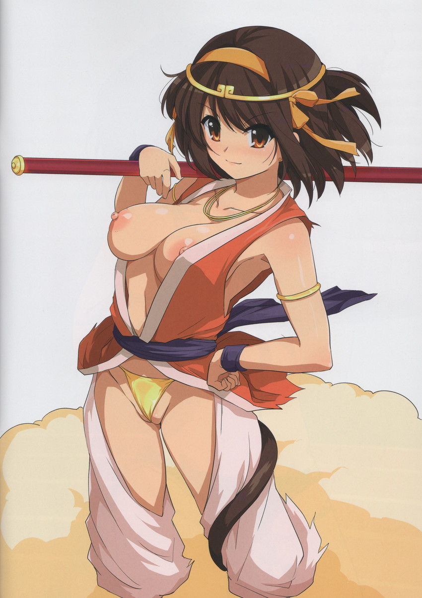 suzumiya haruhi and sun wukong (suzumiya haruhi no yuuutsu and 1 more) drawn by haruhisky
