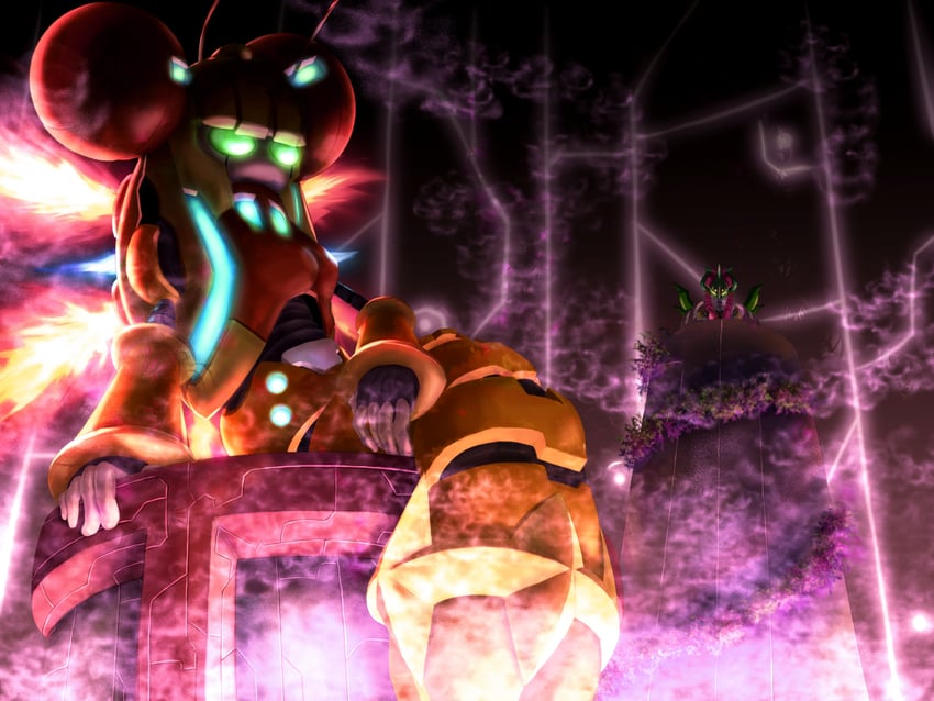 sol titanion and noble mandrago (mega man and 2 more) drawn by kitsukine_tanu