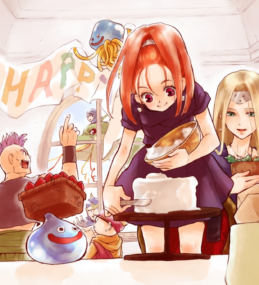 slime, barbara, healslime, mireyu, terry, and 4 more (dragon quest and 1 more) drawn by uninin_(uni_breath)